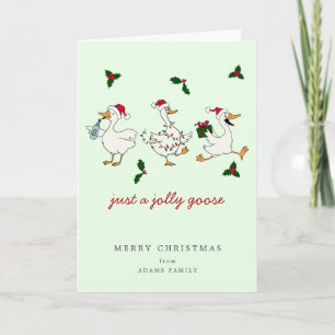 Just A Jolly Goose Silly Santa Christmas Card