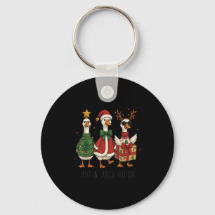 Just A Jolly Goose Xmas Merry Christmas Funny Key Ring