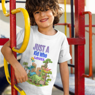 Just A Kid Who Loves Dinosaurs  Tri-Blend Shirt