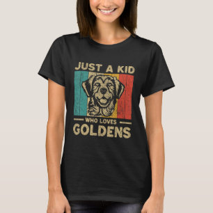 Just A Kid Who Loves Goldens Retro Golden Retrieve T-Shirt