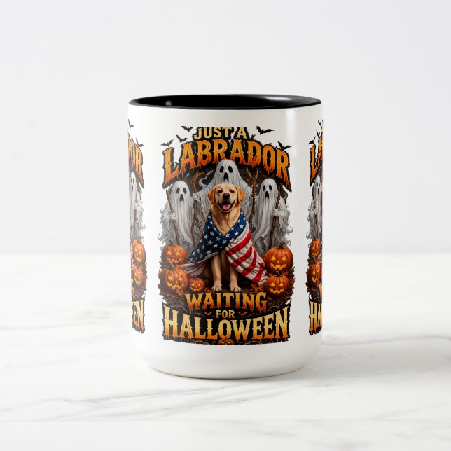 Just a Labrador Waiting for Halloween Mug (Center)
