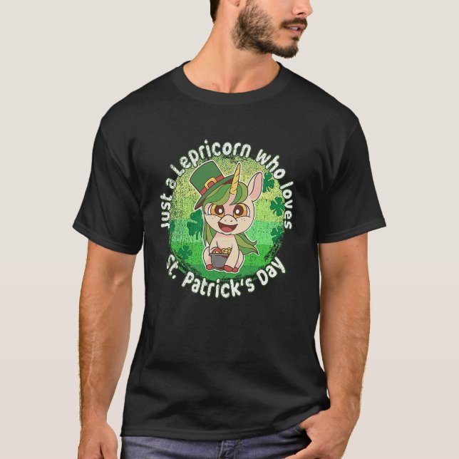 Just A Lepricorn St Patricks Day Retro Sunset Unic T-Shirt (Front)