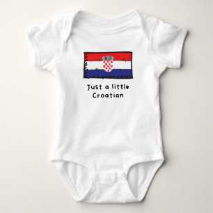 Just A Little Croatian Funny Cute Croatia Flag Baby Bodysuit
