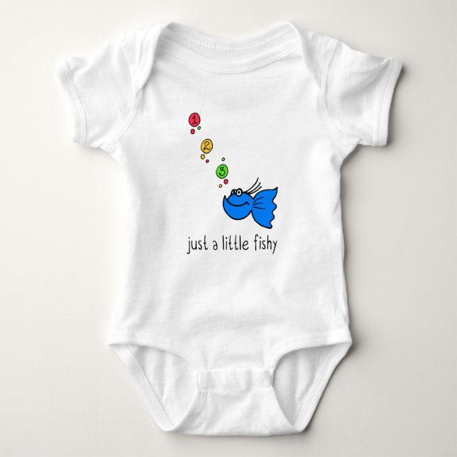 Just a little fishy baby bodysuit (Front)