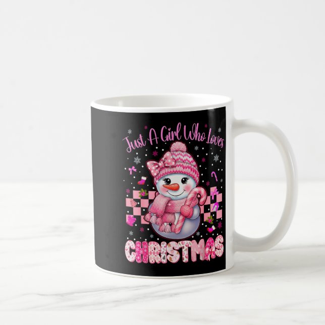 Just A Little Girl Who Loves Christmas Nk Snowman  Coffee Mug (Right)