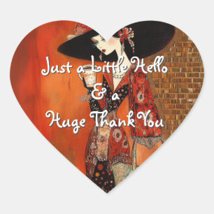 Just a Little Hello coffee and purse Heart Sticker