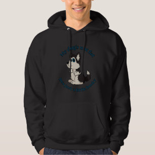 Just A Little Husky Blue Eyes Boy Dog Hoodie