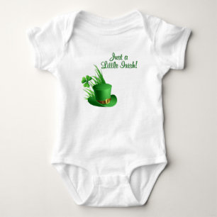 Just a Little Irish Leprechaun Hat Baby Bodysuit