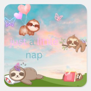 "Just a Little Nap" Sloth Sticker