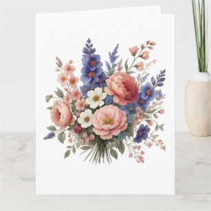 Just a Little Note Elegant Floral Greeting Card