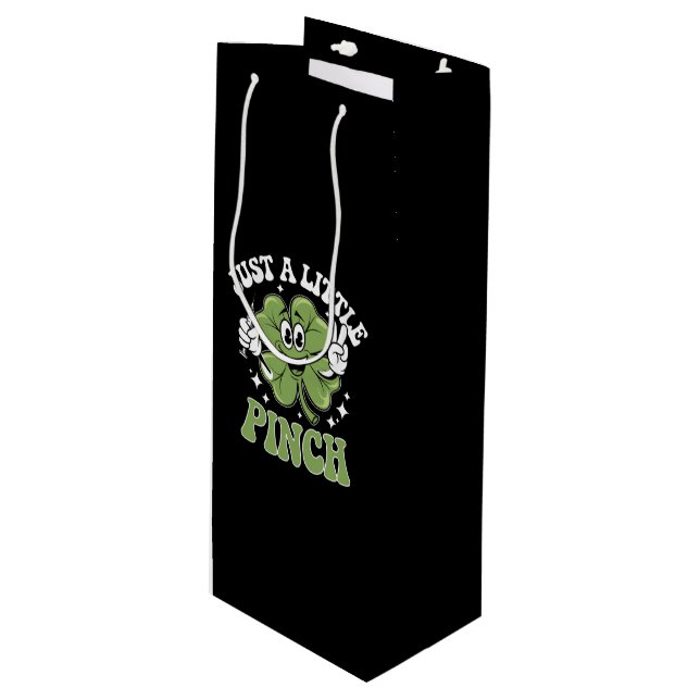 Just a Little Pinch Nurse St Patrick's Day  Wine Gift Bag (Front Angled)