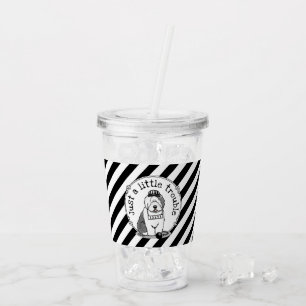 Just a Little Trouble Old English Sheepdog Grey 1 Acrylic Tumbler