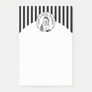 Just a Little Trouble Old English Sheepdog Grey 1 Post-it Notes