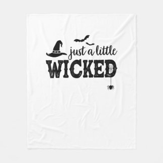 Just A Little Wicked Halloween Shirt for Women Wit Fleece Blanket