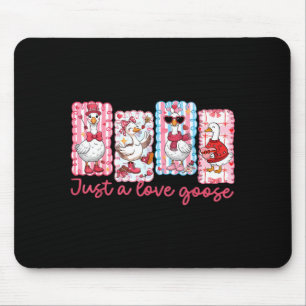 Just A Love Goose Cute Valentine Geese Coquette Wo Mouse Mat