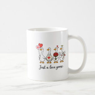 Just A Love Goose Cute Valentines Geese Heart Cupi Coffee Mug