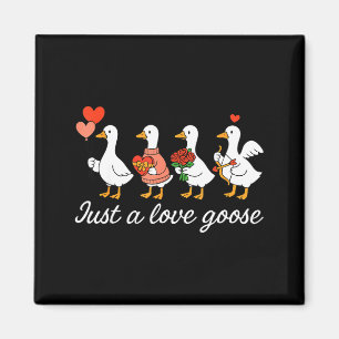 Just A Love Goose Valentine Duck Silly Goose Valen Magnet