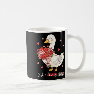Just A Lovely Goose Bouquet Roses Floral Valentine Coffee Mug
