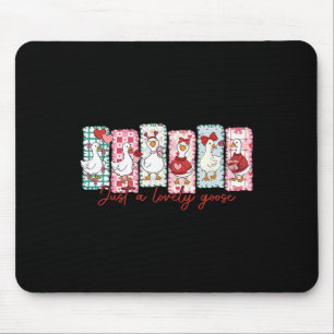 Just A Lovely Goose Cute Pink Silly Goose Valentin Mouse Mat