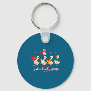 Just A Lovely Goose Cute Silly Animal Squad Valent Key Ring