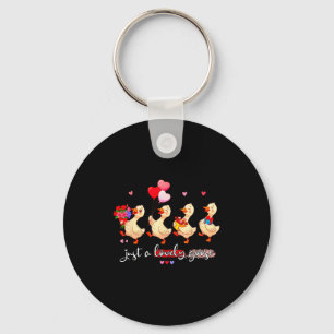 Just A Lovely Goose Cute Silly Animal Squad Valent Key Ring
