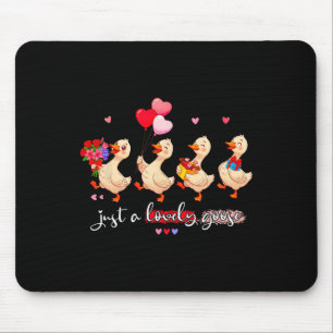 Just A Lovely Goose Cute Silly Animal Squad Valent Mouse Mat