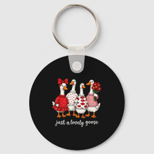 Just A Lovely Goose Cute Silly Goose Valentine's D Key Ring