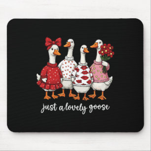 Just A Lovely Goose Cute Silly Goose Valentine's D Mouse Mat