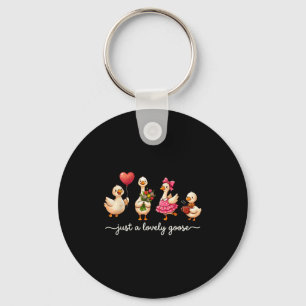 Just A Lovely Goose Cute Silly Goose Valentines Da Key Ring