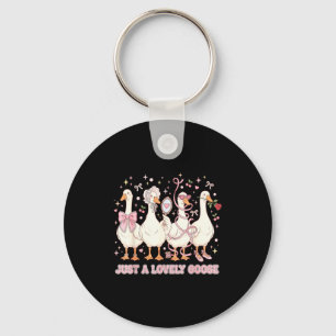 Just A Lovely Goose Fancy Geese Bows Pearls And He Key Ring