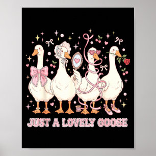 Just A Lovely Goose Fancy Geese Bows Pearls And He Poster