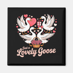 Just A Lovely Goose Love Valentine Day Cute Goose Magnet