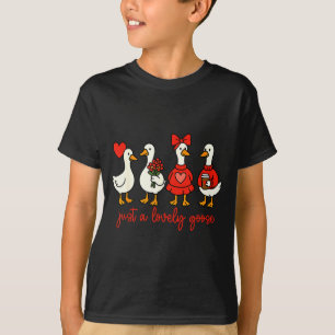 Just A Lovely Goose Valentine Duck Funny Geese Val T-Shirt