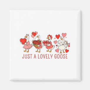 Just A Lovely Goose Valentines Day Cute Heart Goos Magnet
