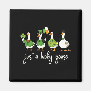 Just A Lucky Goose Leprechaun Irish Funny St Patri Magnet