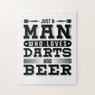 Just A Man Who Loves Darts And Beer Jigsaw Puzzle