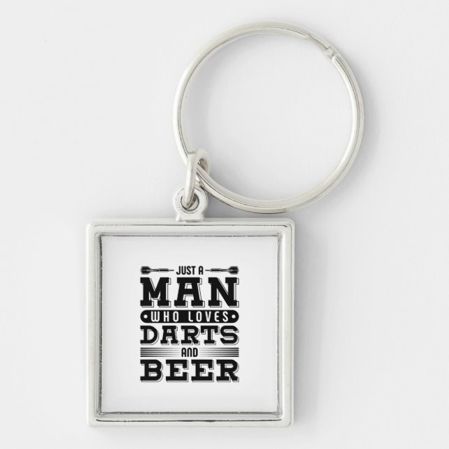 Just A Man Who Loves Darts And Beer Key Ring (Front)
