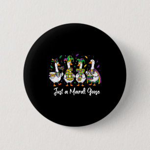 Just A Mardi Goose Funny Jester Duck Squad Carniva 6 Cm Round Badge
