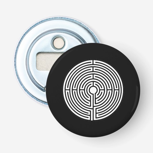 Just a Maze on Black Bottle Opener (Front)