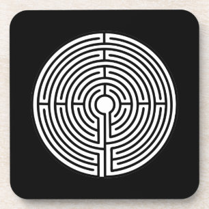 Just a Maze on Black Coaster