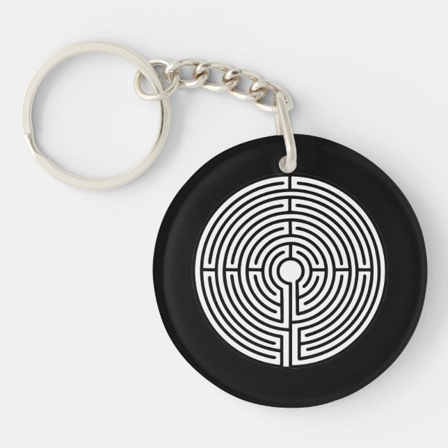 Just a Maze on Black Key Ring (Front)