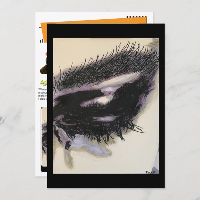 ‘Just a Memory’ Painting on a Small-Scale Print  Invitation (Front/Back)