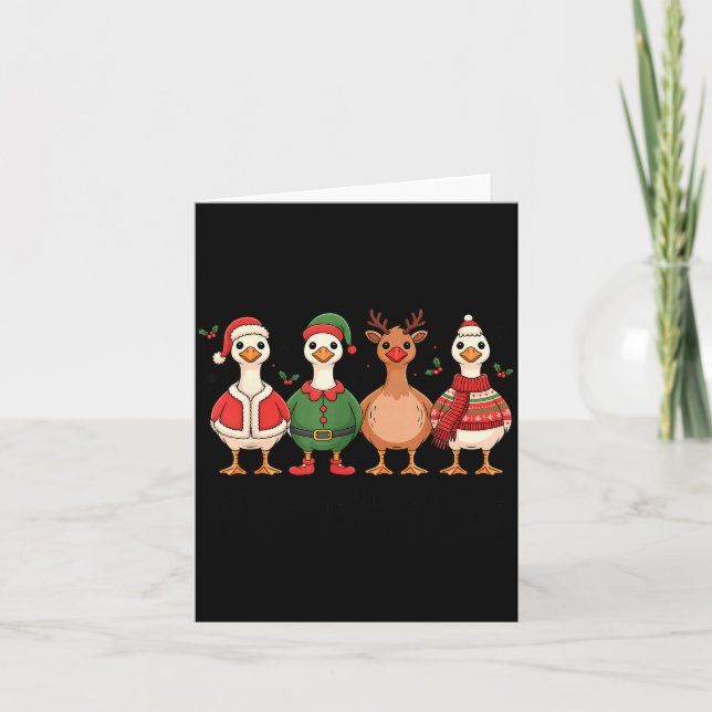 Just A Merry Goose Christmas Funny Holiday Farm An Card (Front)