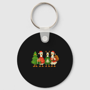 Just A Merry Goose Funny Christmas Holiday Party  Key Ring