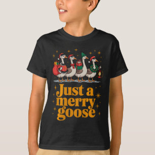 Just A Merry Goose Funny Christmas Premium Tri-ble T-Shirt