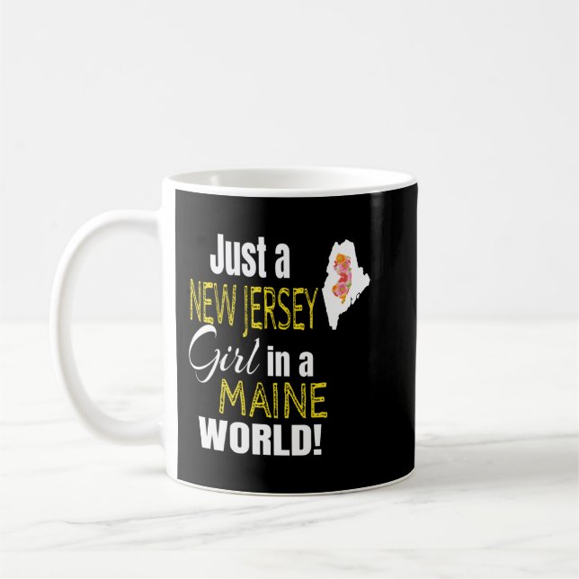 Just A New Jersey Girl In A Maine World Cute Gift  Coffee Mug (Left)