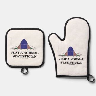 Just A Normal Statistician Bell Curve Geek Humour Oven Mitt & Pot Holder Set