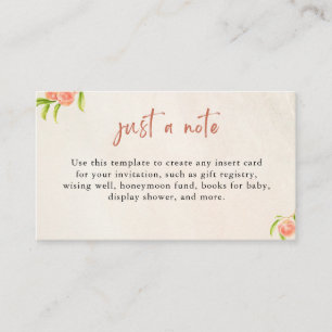 Just a Note Baby Shower Enclosure Card