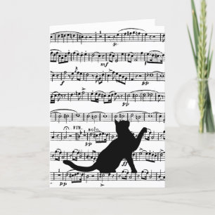 just a note, black cat on music card