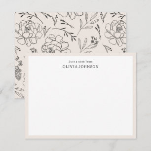 Just a Note From Border Boho Flowers Note Card